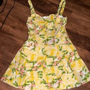Lemon Print Kids Dress